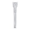 Thumbnail Image 2 of Previously Owned Diamond Engagement Ring 1/2 ct tw Emerald/Princess/Round 14K White Gold