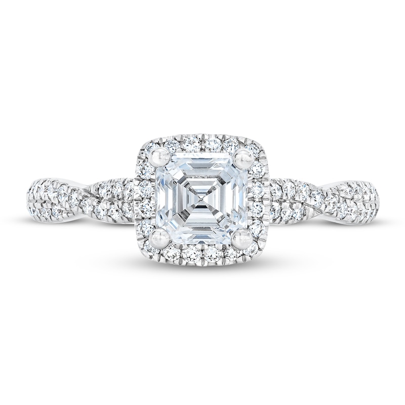 Main Image 3 of Previously Owned Royal Asscher Laurentine Diamond Engagement Ring 1 1/3 ct tw Square Emerald-cut 14K White Gold