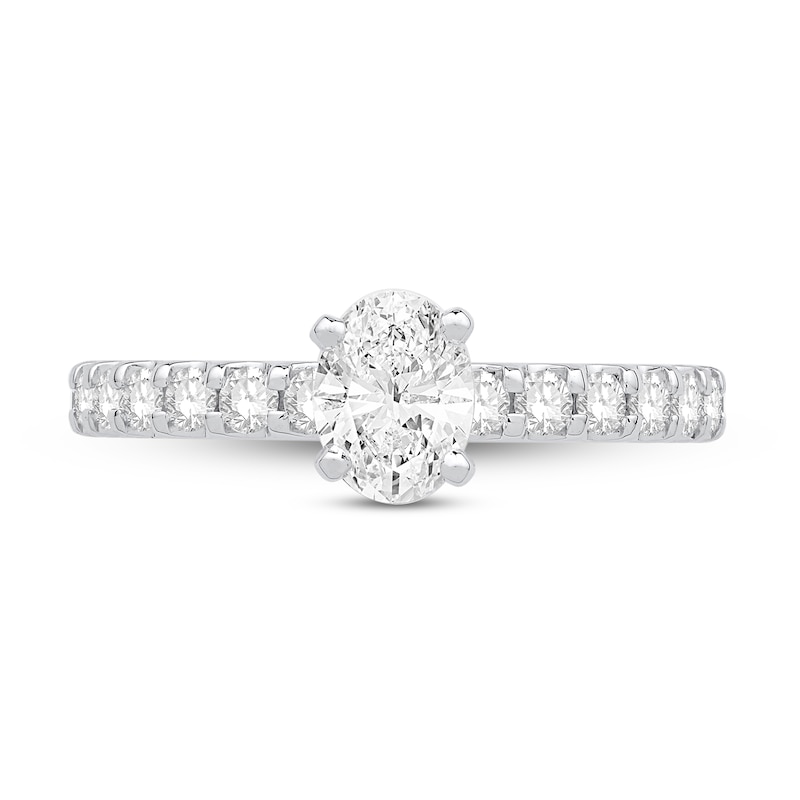 Main Image 2 of Previously Owned Diamond Engagement Ring 1-3/8 ct tw Oval/Round 14K White Gold