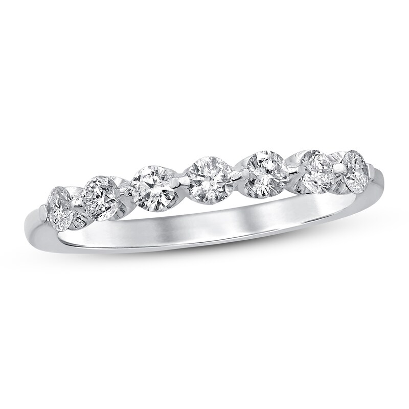Main Image 1 of Previously Owned Diamond Anniversary Ring 1/2 ct tw Round 14K White Gold