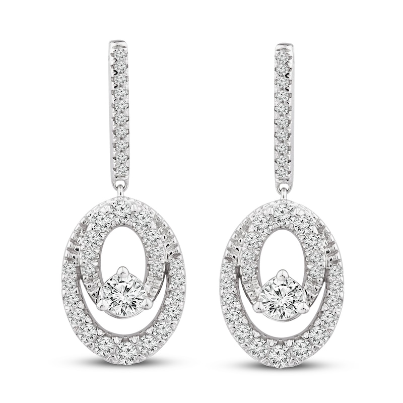 Previously Owned  Diamond Drop Earrings 3/4 ct tw Oval 10K White Gold