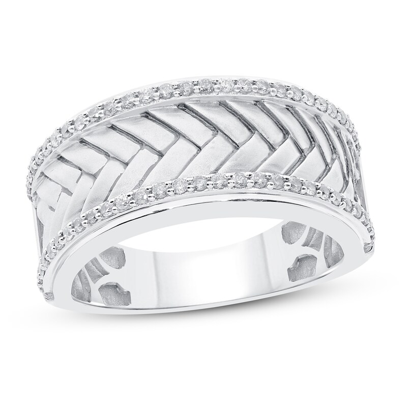Main Image 1 of Previously Owned Men's Diamond Ring 1/2 ct tw Round 10K White Gold