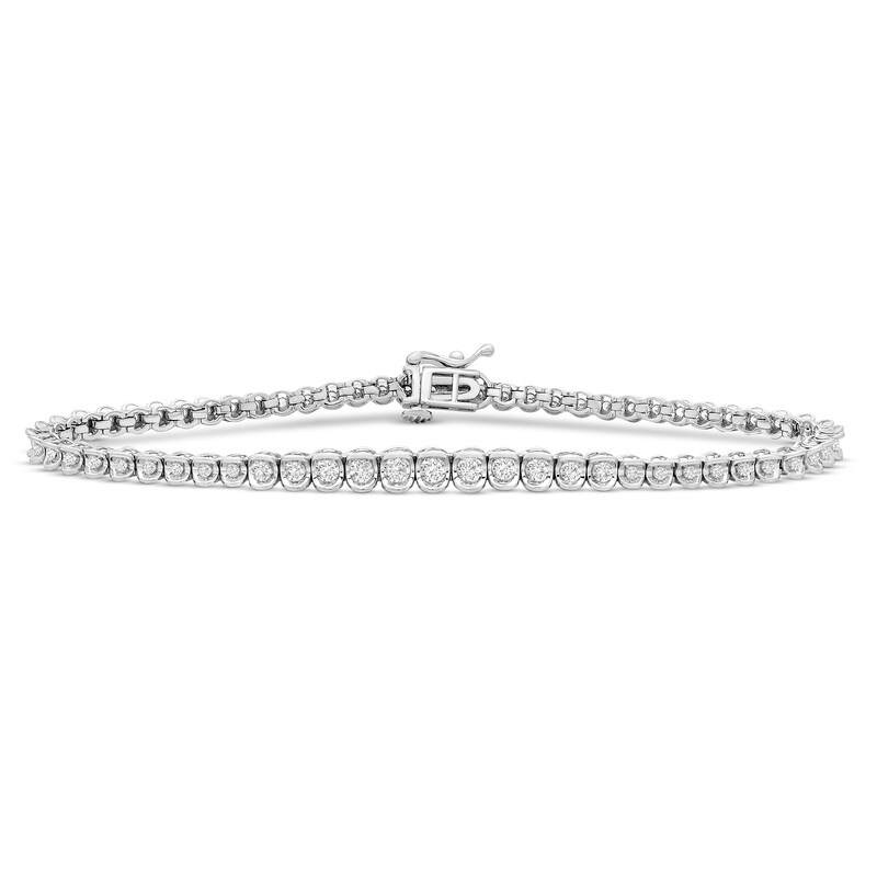 Main Image 1 of Previously Owned Diamond Bracelet 1 ct tw Round 14K White Gold