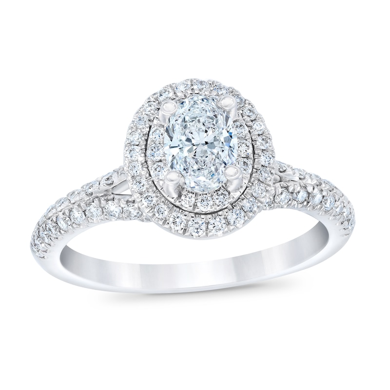 Main Image 1 of Previously Owned Royal Asscher Danica Diamond Engagement Ring 1 ct tw Oval 14K White Gold