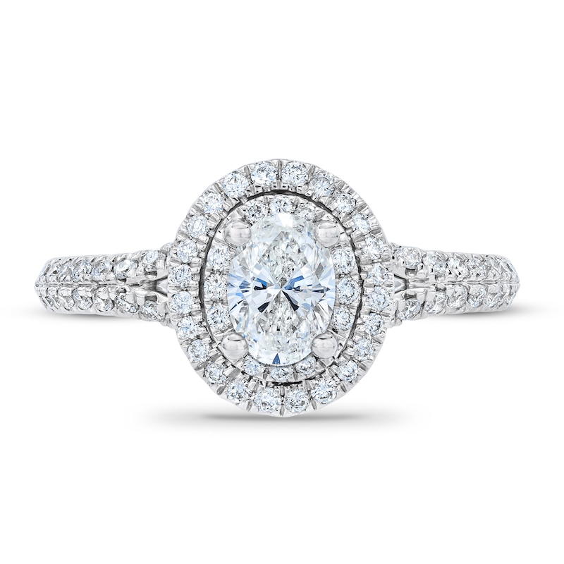 Main Image 3 of Previously Owned Royal Asscher Danica Diamond Engagement Ring 1 ct tw Oval 14K White Gold