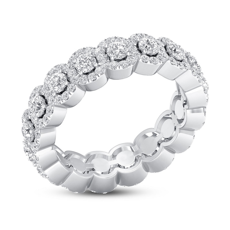 Main Image 4 of Previously Owned Diamond Eternity Band 1-1/2 ct tw Round 14K White Gold