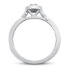 Thumbnail Image 2 of Previously Owned Diamond Ring 1/4 ct tw Round/Baguette 10K White Gold