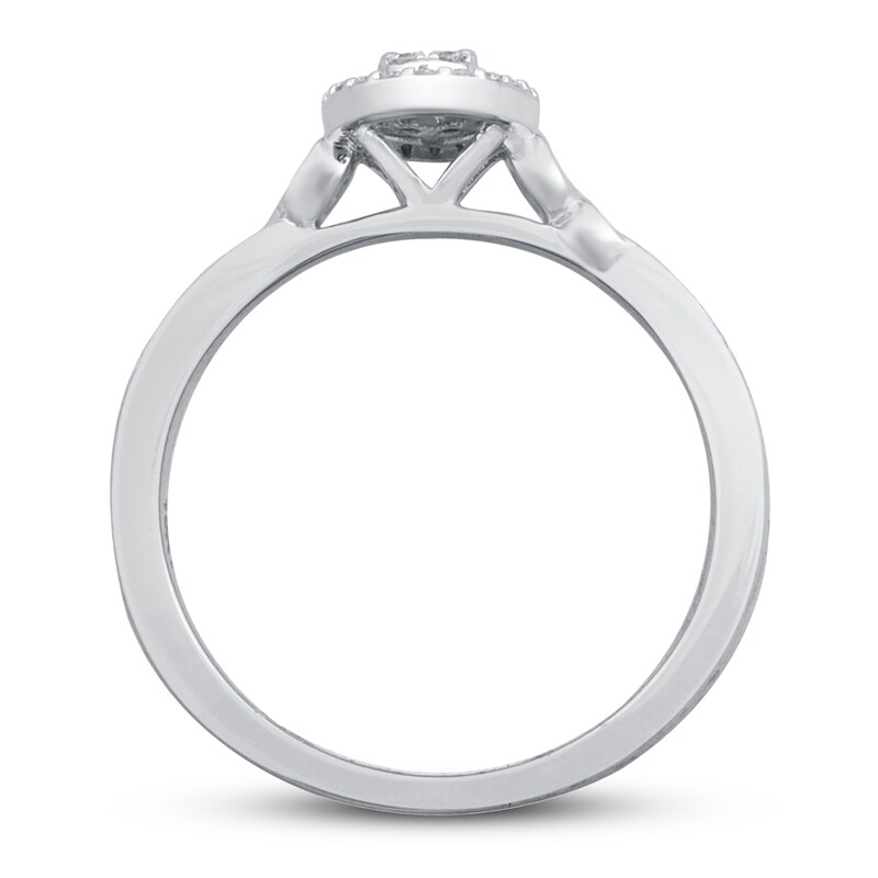 Main Image 2 of Previously Owned Diamond Ring 1/4 ct tw Round/Baguette 10K White Gold