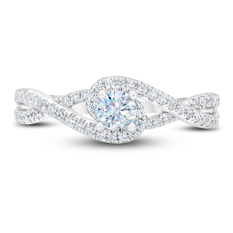 Main Image 3 of Previously Owned THE LEO First Light Diamond Ring 1/2 ct tw Round 14K White Gold