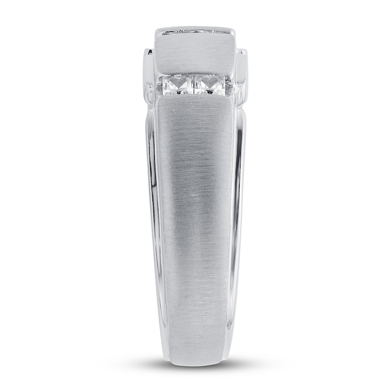 Main Image 3 of Previously Owned Men's Diamond Ring 3/8 ct tw Square-cut 10K White Gold
