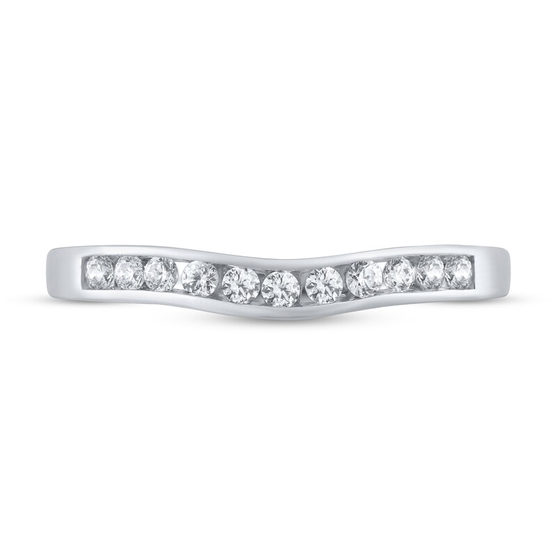 Main Image 3 of Previously Owned Diamond Contour Ring 1/4 ct tw Round 14K White Gold