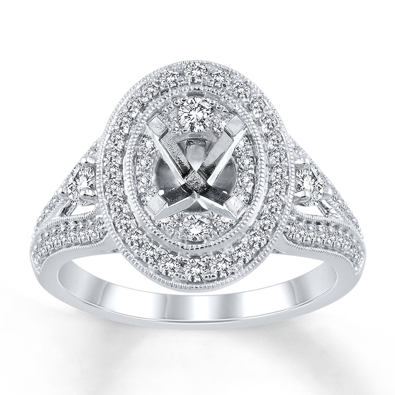 Main Image 1 of Previously Owned Diamond Ring Setting 3/4 carat tw Round 14K White Gold