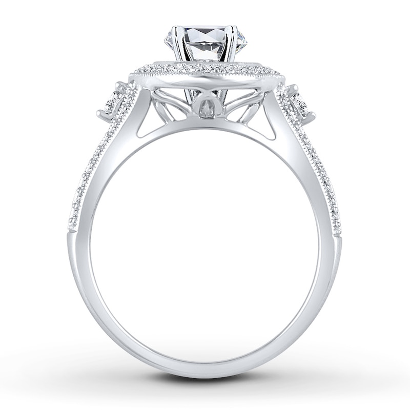 Main Image 2 of Previously Owned Diamond Ring Setting 3/4 carat tw Round 14K White Gold