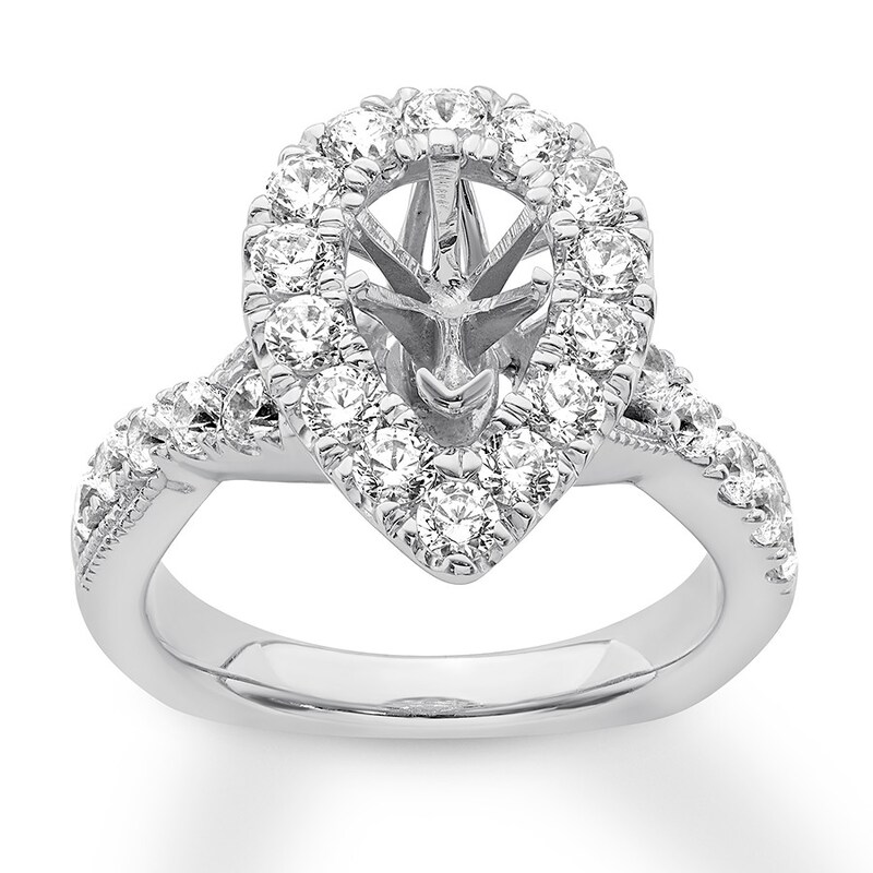 Main Image 1 of Previously Owned Hearts Desire Diamond Ring Setting 1-1/3 ct tw 18K White Gold