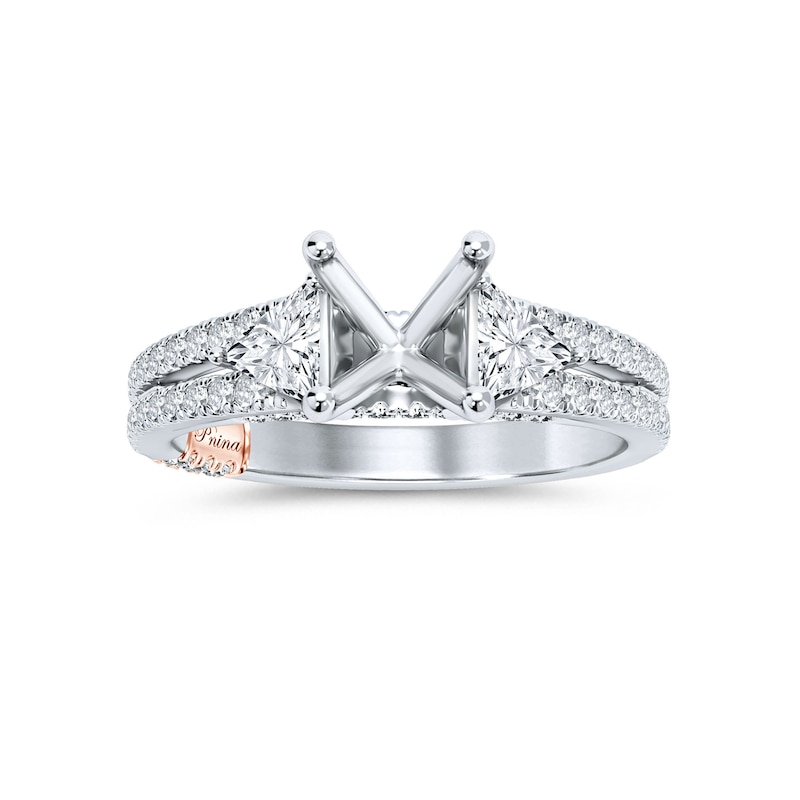Main Image 1 of Previously Owned Pnina Tornai Diamond Ring Setting 3/4 ct tw Round/Pie 14K White Gold