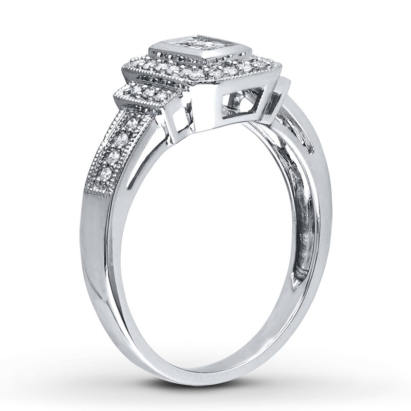 Main Image 2 of Previously Owned Diamond Ring 1/3 ct tw Princess-Cut 14K White Gold