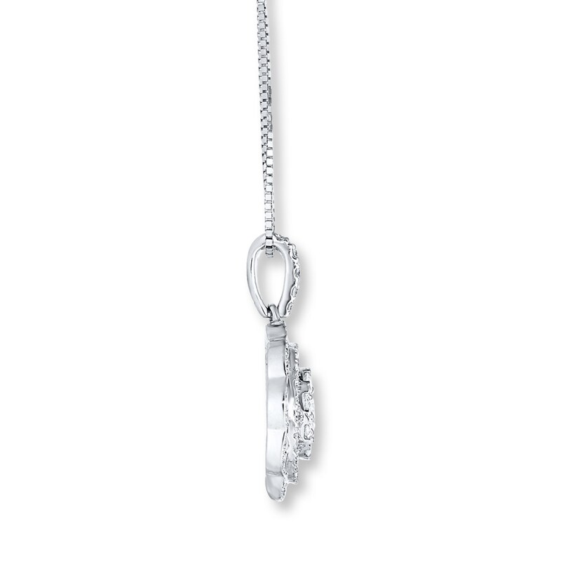 Main Image 2 of Previously Owned Diamond Necklace 1/2 ct tw Round-cut 10K White Gold