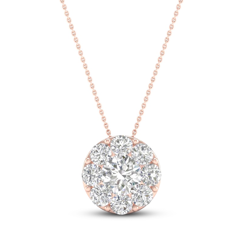 Main Image 1 of Previously Owned Diamond Pendant Necklace 1/2 ct tw Round 10K Rose Gold