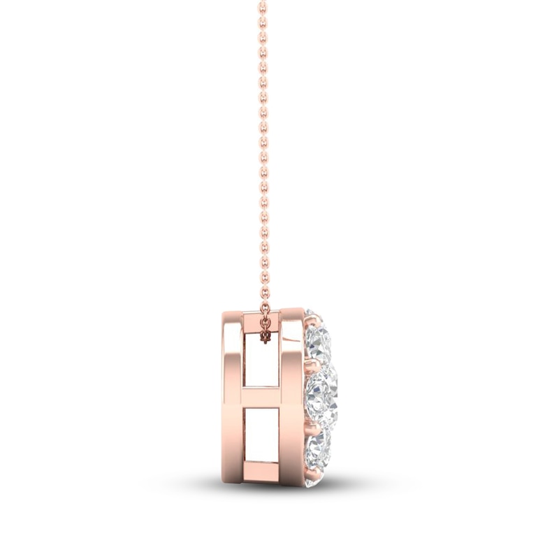 Main Image 3 of Previously Owned Diamond Pendant Necklace 1/2 ct tw Round 10K Rose Gold
