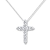 Thumbnail Image 1 of Previously Owned Diamond Cross Necklace 1/4 ct tw Round 10K White Gold