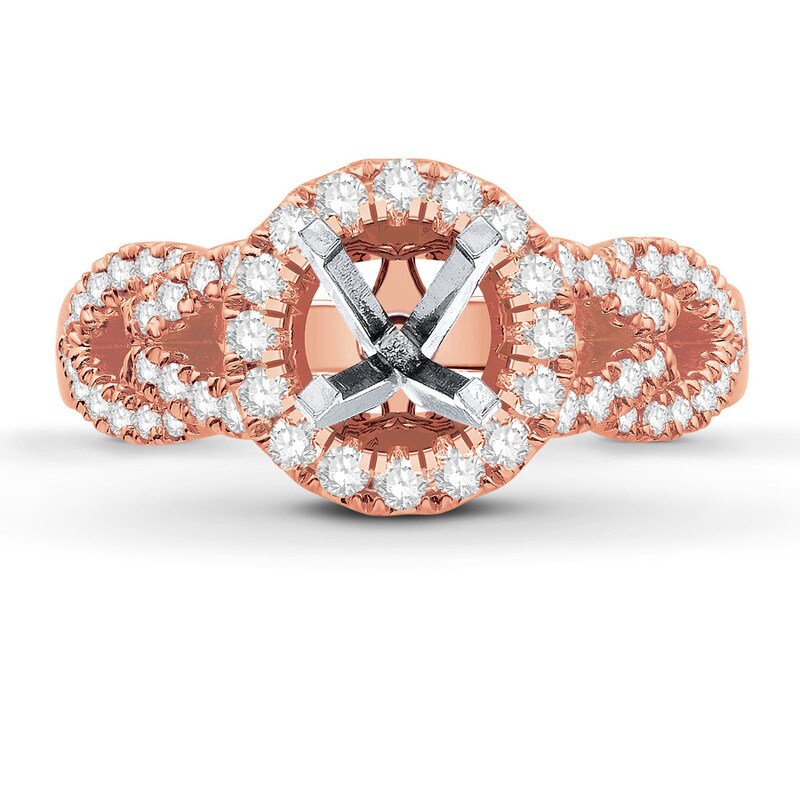 Main Image 1 of Previously Owned Diamond Engagement Ring Setting 1/2 ct tw Round 14K Rose Gold