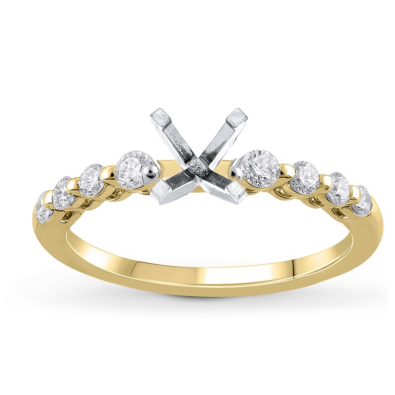 Main Image 1 of Previously Owned Diamond Engagement Ring Setting 1/3 ct tw Round 14K Yellow Gold