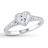 Thumbnail Image 1 of Previously Owned Diamond Engagement Ring 1 ct tw Heart-Shaped 14K White Gold