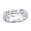Thumbnail Image 1 of Previously Owned Men's Leo Diamond Wedding Band 1/2 ct tw Round 14K White Gold