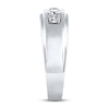 Thumbnail Image 3 of Previously Owned Men's Leo Diamond Wedding Band 1/2 ct tw Round 14K White Gold