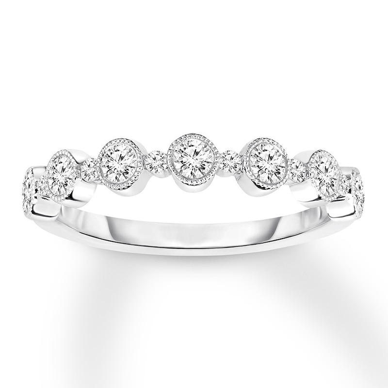 Main Image 1 of Previously Owned Diamond Stackable Ring 1/3 ct tw Bezel-set 10K White Gold