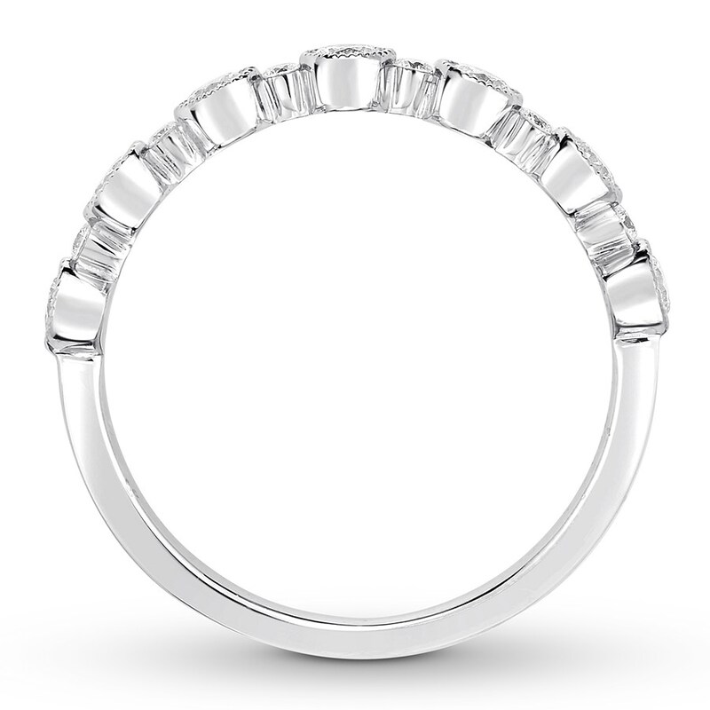 Main Image 2 of Previously Owned Diamond Stackable Ring 1/3 ct tw Bezel-set 10K White Gold