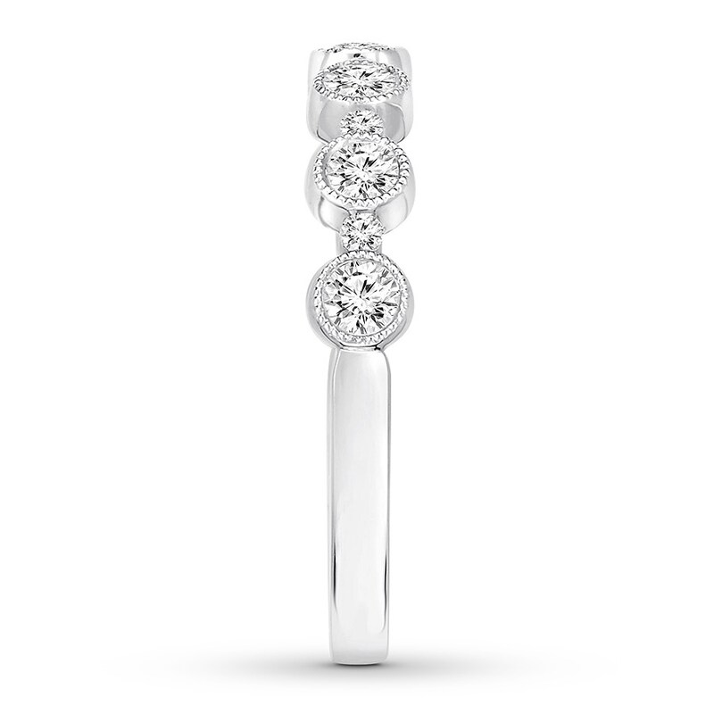 Main Image 3 of Previously Owned Diamond Stackable Ring 1/3 ct tw Bezel-set 10K White Gold