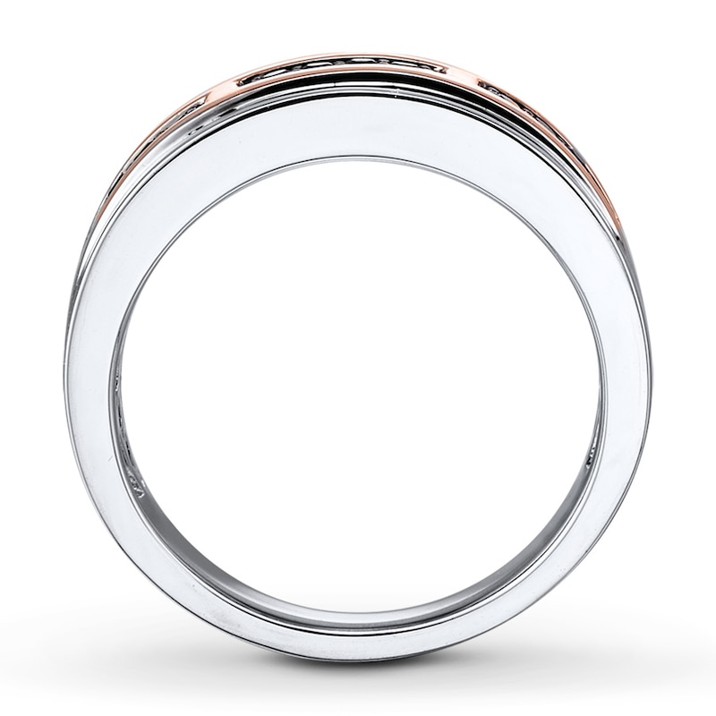 Main Image 2 of Previously Owned Black Diamond Men's Band 1/4 ct tw 10K Two-Tone Gold