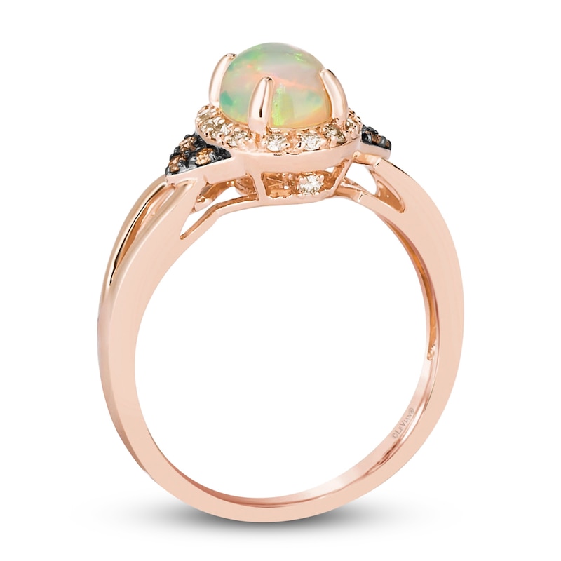 Main Image 4 of Previously Owned Le Vian Natural Opal Ring 1/6 ct tw Diamonds 14K Strawberry Gold