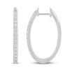 Thumbnail Image 1 of Previously Owned Diamond Hoop Earrings 1/2 ct tw Round 10K White Gold