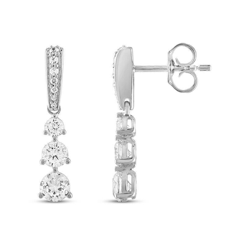 Main Image 2 of Previously Owned Hearts Desire Diamond Earrings 1 ct tw Round 18K White Gold