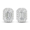 Thumbnail Image 1 of Previously Owned Diamond Stud Earrings 1/2 ct tw Round/Emerald 14K White Gold
