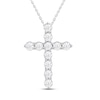 Thumbnail Image 1 of Previously Owned Diamond Cross Pendant Necklace 1 ct tw Round 14K White Gold