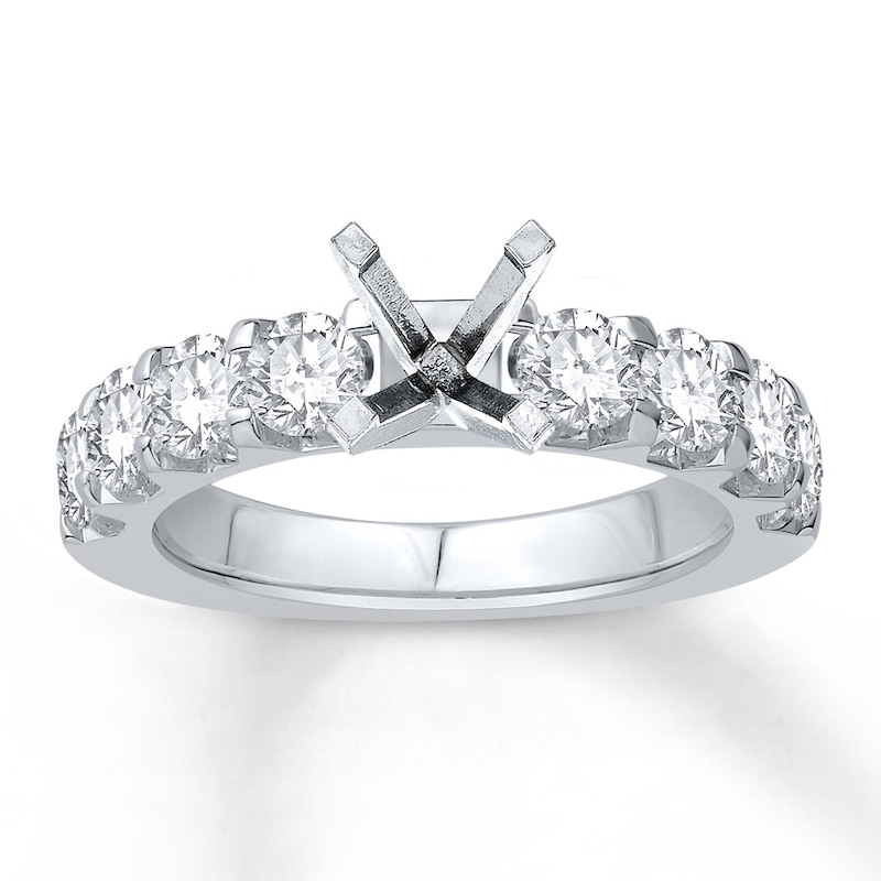 Main Image 1 of Previously Owned Colorless Diamond Ring Setting 1-1/2 carat tw 14K White Gold