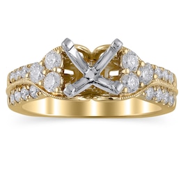 Previously Owned Hearts Desire Diamond Engagement Ring Setting 3/4 ct tw Round 18K Yellow Gold