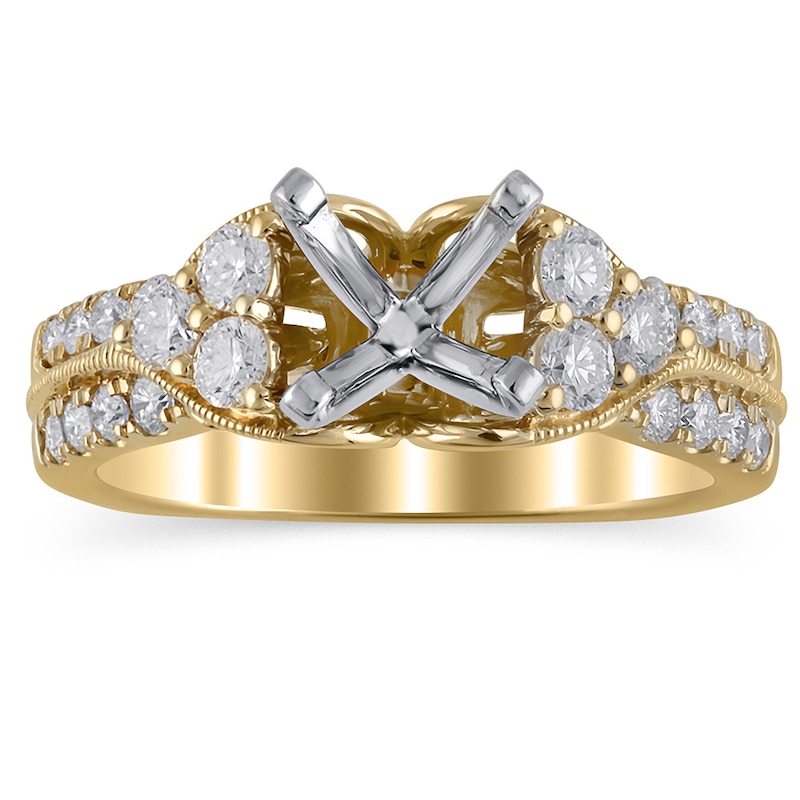 Main Image 1 of Previously Owned Hearts Desire Diamond Engagement Ring Setting 3/4 ct tw Round 18K Yellow Gold