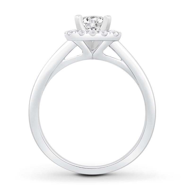 Main Image 2 of Previously Owned Diamond Engagement Ring Setting 1/4 ct tw Round Platinum