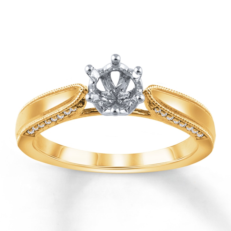 Main Image 1 of Previously Owned Diamond Ring Setting 1/10 ct tw Round-cut 14K Yellow Gold