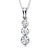 Thumbnail Image 1 of Previously Owned 3-Stone Diamond Necklace 1 ct tw Round 14K White Gold 19"