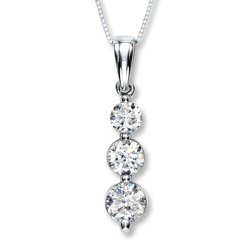 Single Line Anniversary Diamond Necklace Gifts For Women In 14K White Gold