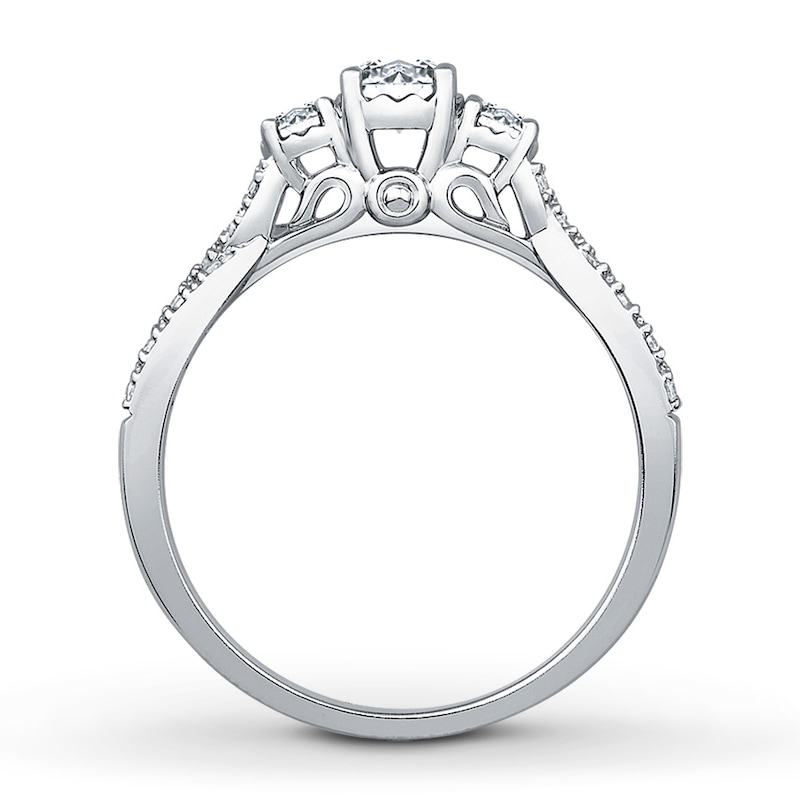 Main Image 2 of Previously Owned Diamond Engagement Ring 1/2 ct tw Round-cut 14K White Gold