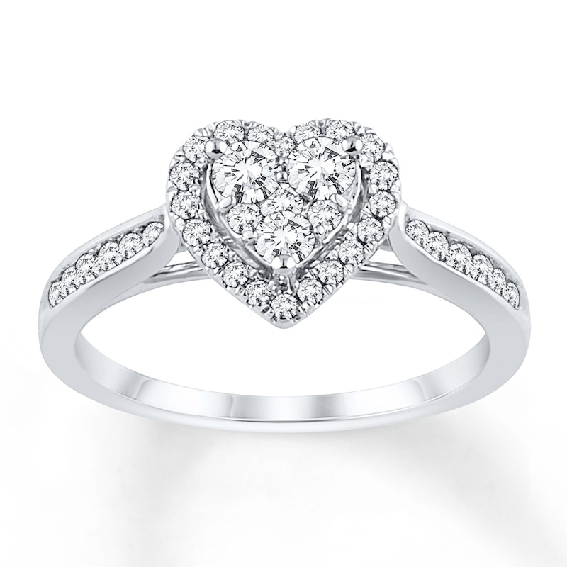 Main Image 1 of Previously Owned Diamond Engagement Ring 1/2 carat tw Round-cut 14K White Gold