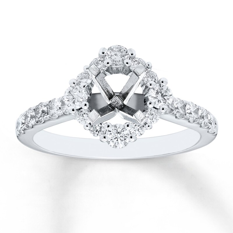 Main Image 1 of Previously Owned Diamond Ring Setting 1 ct tw Round-cut 14K White Gold