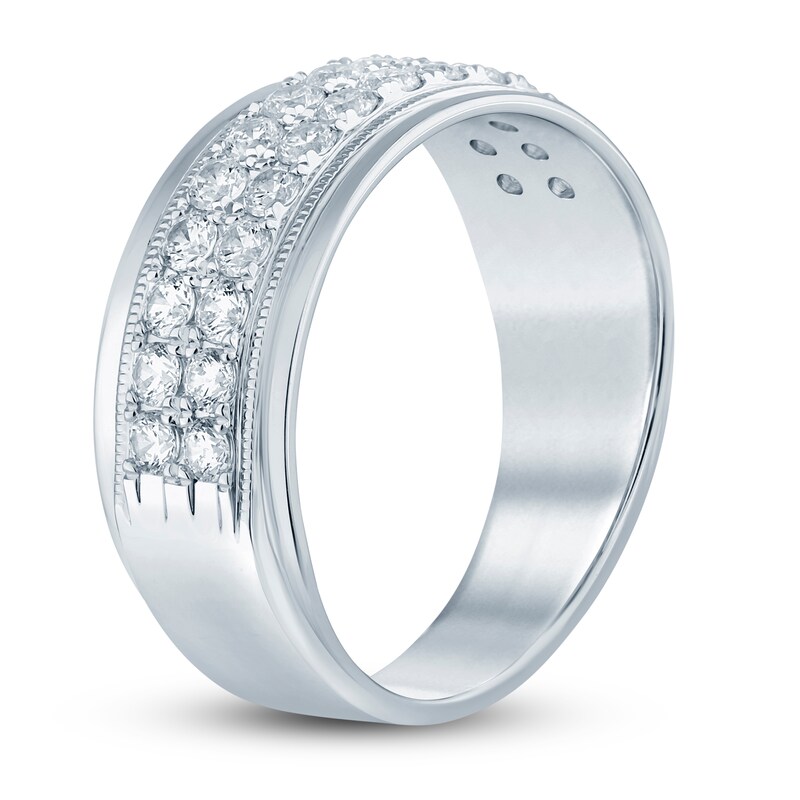 Main Image 2 of Previously Owned Men's Diamond Wedding Band 1 ct tw Round 14K White Gold