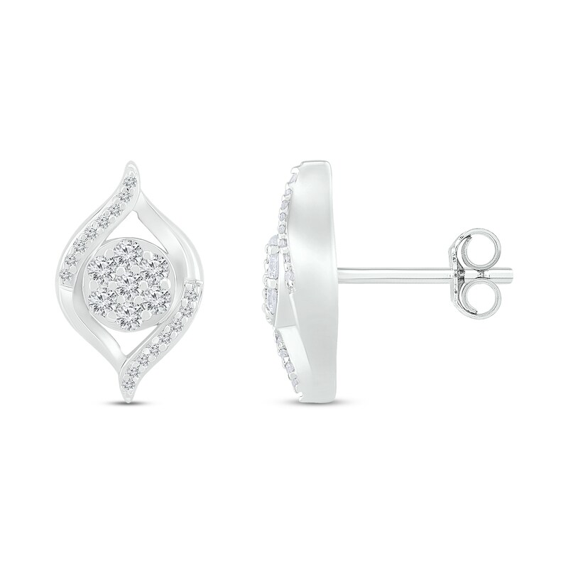 Main Image 2 of Previously Owned Diamond Stud Earrings 1/4 ct tw Round 10K White Gold